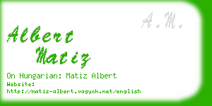 albert matiz business card